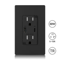 ELEGRP USB Wall Outlet Receptacles, Each USB Port with 30W Ultral Speed, Wall Plate Included