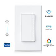 Wi-Fi Smart Rocker Dimmer Switch with Hidden LED Indicator