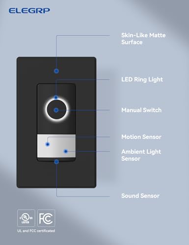 Wi-Fi Smart Motion Sensor Switch with Voice & App Control, Single Pole or 3-Way