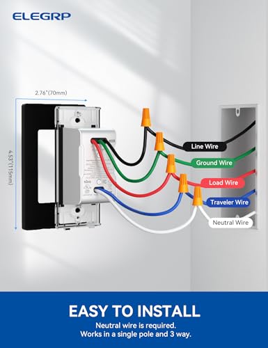 ELEGRP Smart Motion Sensor Switch, 2.4GHz Wi-Fi, Hands-Free Light