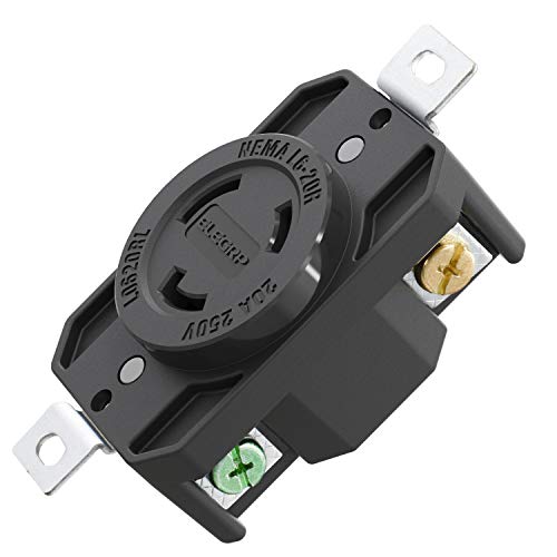 ELEGRP NEMA L6-20R Twist Lock Outlet, 20A 250V, 2 Pole 3 Wire Grounding, Heavy-Duty Design