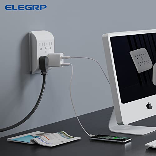 6-Outlet Extender with Central Anchor, 3-Prong Grounded Wall Tab