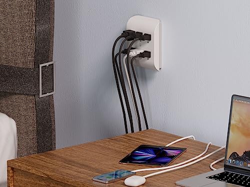 6-Outlet Extender with Central Anchor, 3-Prong Grounded Wall Tab