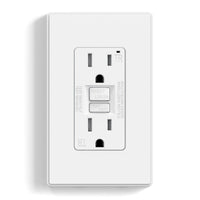 ELEGRP GFCI Outlet , Self-Test GFI Electrical Outlet with Thinner Design, TR Tamper Resistant GFCI Receptacle, Ground Fault Circuit Interrupters with Wall Plate