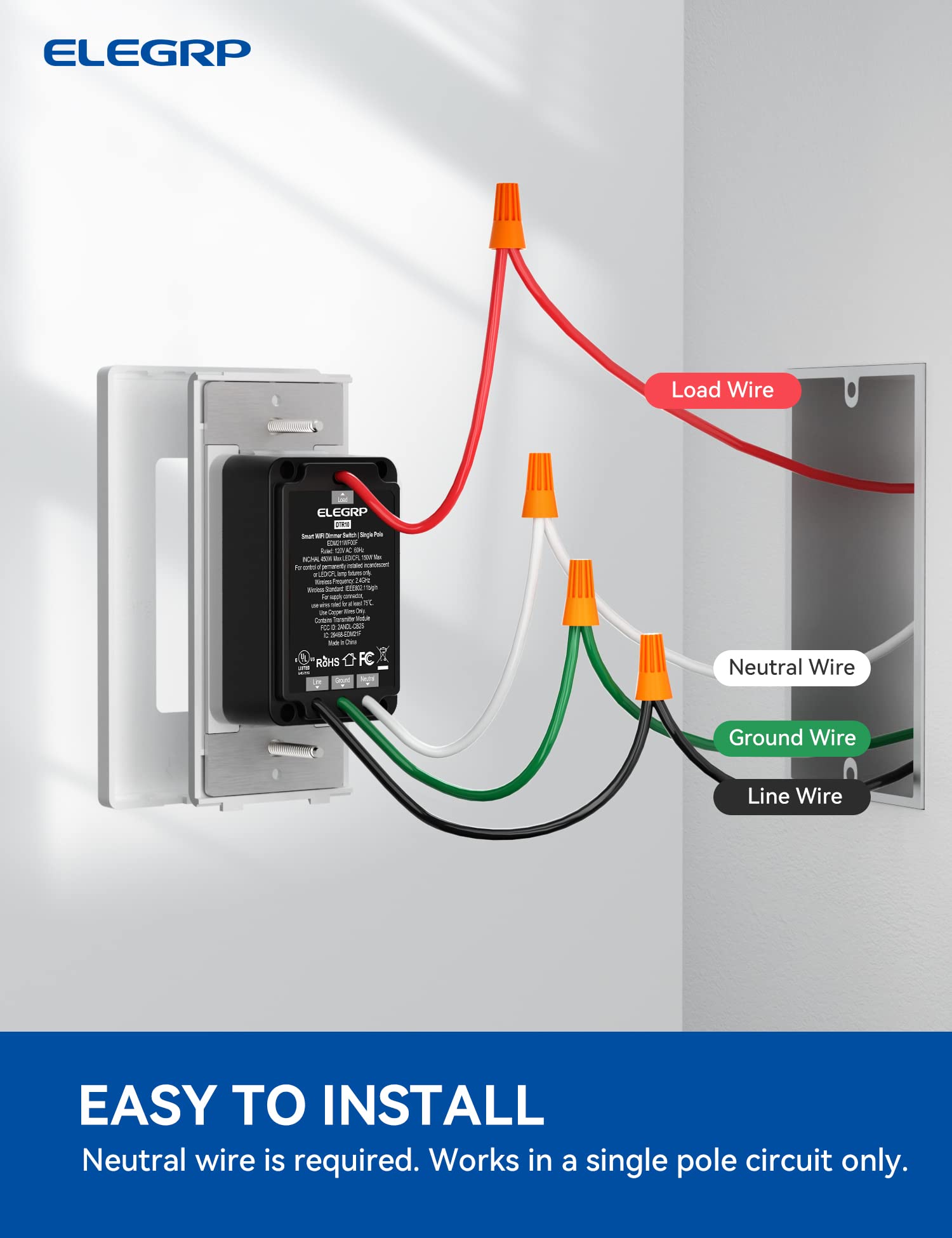 How to Install the Feit Electric Smart Dimmer as a Single Pole Dimmer Switch  